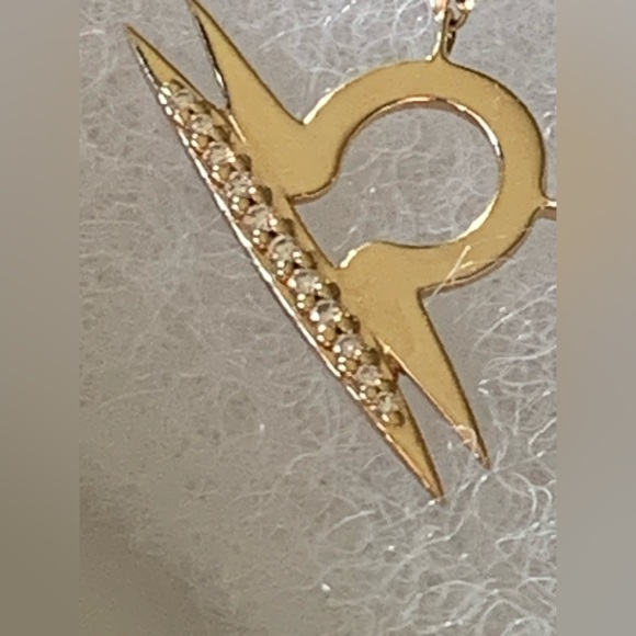 LANA 14K Yellow Gold Disc Chain Lariat Diamond Libra Necklace - Picture 7 of 14